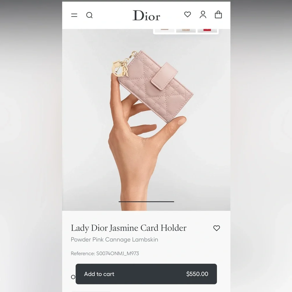 Pink Christian Dior Quilted Cardholder/Wallet